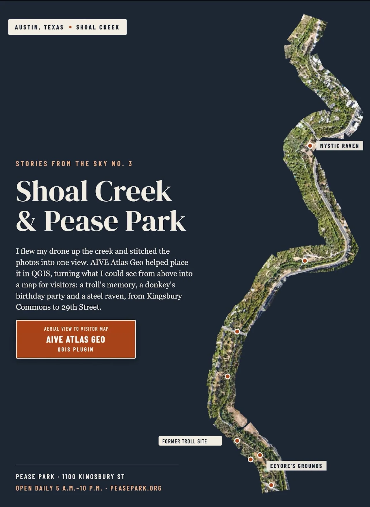 Shoal Creek and Pease Park - Stories From The Sky No. 3